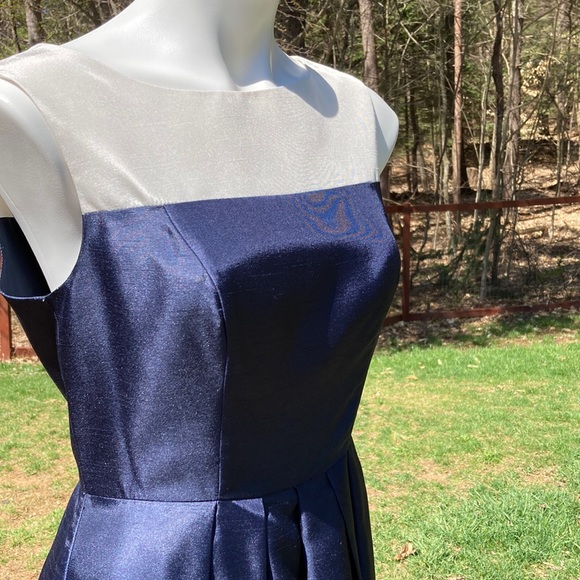 Jessica Howard vibrant white/navy/warm green panel fit and flare size 8 - Picture 2 of 6